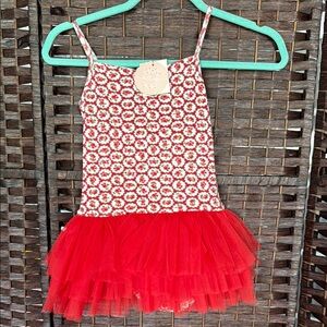Dollcake Vintage Penny Ballet Tutu NWT Red Floral Tulle Dress SZ 7 girls